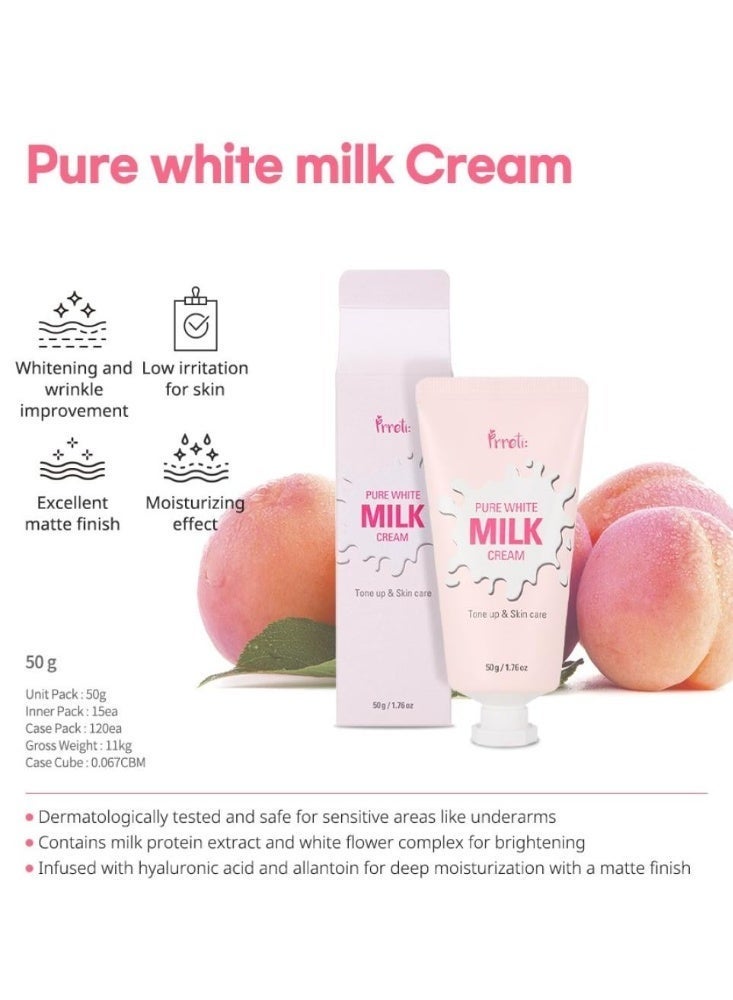 PRRETI Milk Extract Skin Lightening and Moisturizing Cream - 50g - Image 5